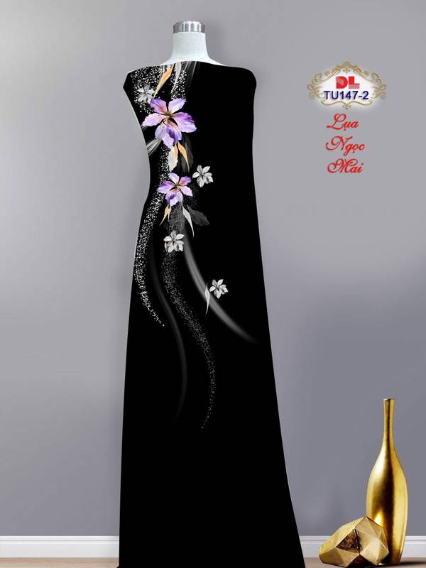 Vải Áo Dài Hoa In 3D Kiểu Mới AD TU147 44 Vải Áo Dài Hoa In 3D Kiểu Mới AD TU147
