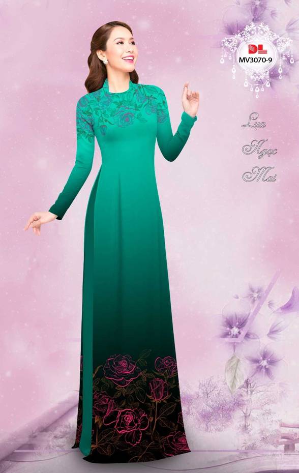 Vải Áo Dài Hoa In 3D Kiểu Mới AD MV3070 23 Vải Áo Dài Hoa In 3D Kiểu Mới AD MV3070