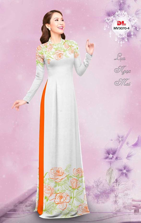 Vải Áo Dài Hoa In 3D Kiểu Mới AD MV3070 24 Vải Áo Dài Hoa In 3D Kiểu Mới AD MV3070