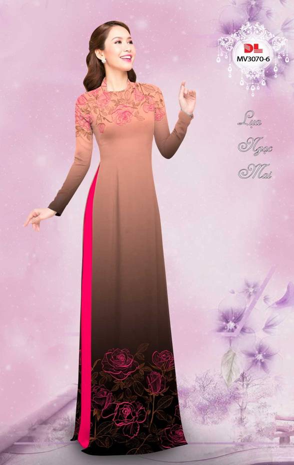 Vải Áo Dài Hoa In 3D Kiểu Mới AD MV3070 26 Vải Áo Dài Hoa In 3D Kiểu Mới AD MV3070