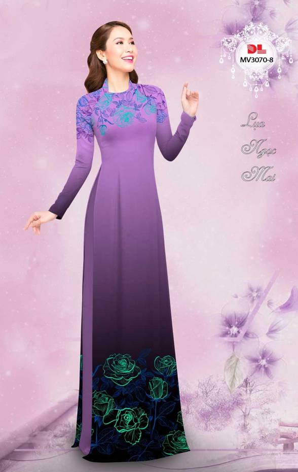 Vải Áo Dài Hoa In 3D Kiểu Mới AD MV3070 31 Vải Áo Dài Hoa In 3D Kiểu Mới AD MV3070