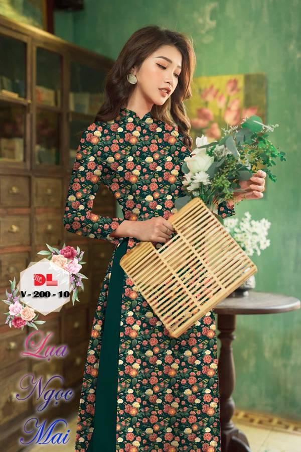 Vải Áo Dài Hoa Đều Mới Ra AD DLV200