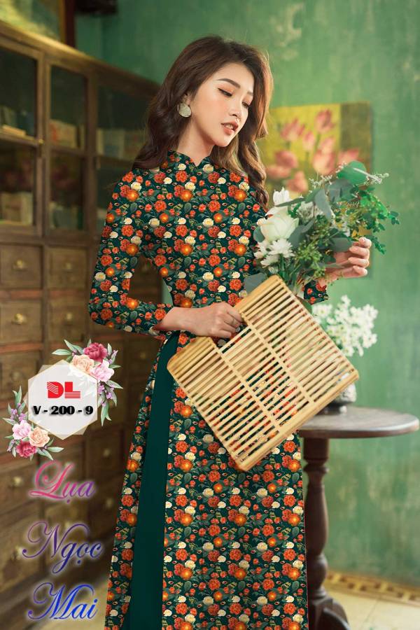 Vải Áo Dài Hoa Đều Mới Ra AD DLV200