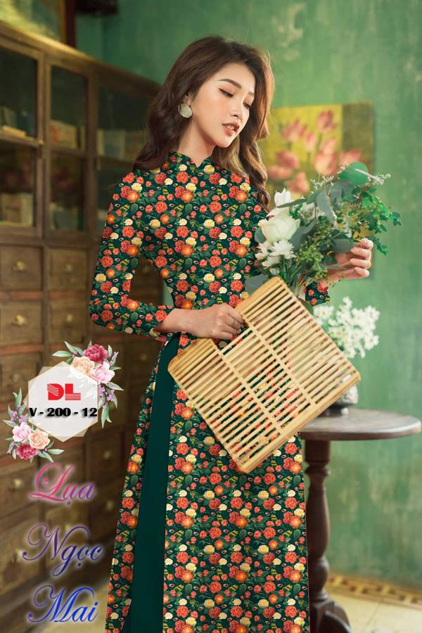 Vải Áo Dài Hoa Đều Mới Ra AD DLV200