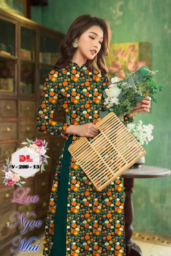 Vải Áo Dài Hoa Đều Mới Ra AD DLV200