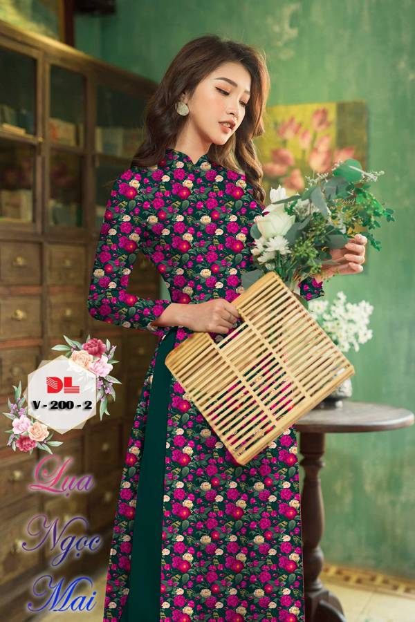 Vải Áo Dài Hoa Đều Mới Ra AD DLV200