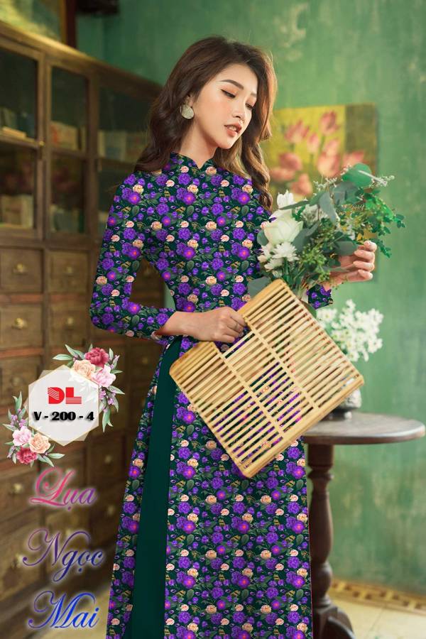 Vải Áo Dài Hoa Đều Mới Ra AD DLV200