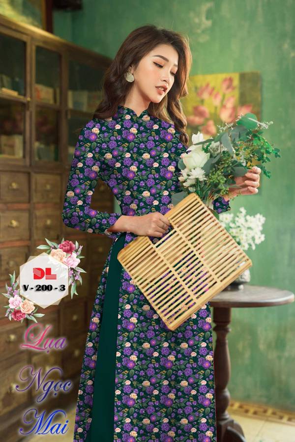 Vải Áo Dài Hoa Đều Mới Ra AD DLV200