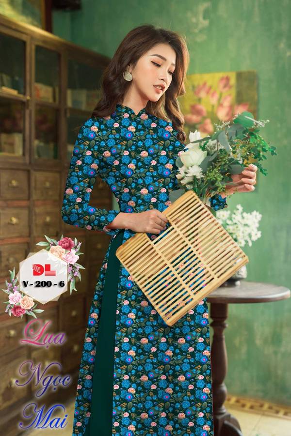 Vải Áo Dài Hoa Đều Mới Ra AD DLV200