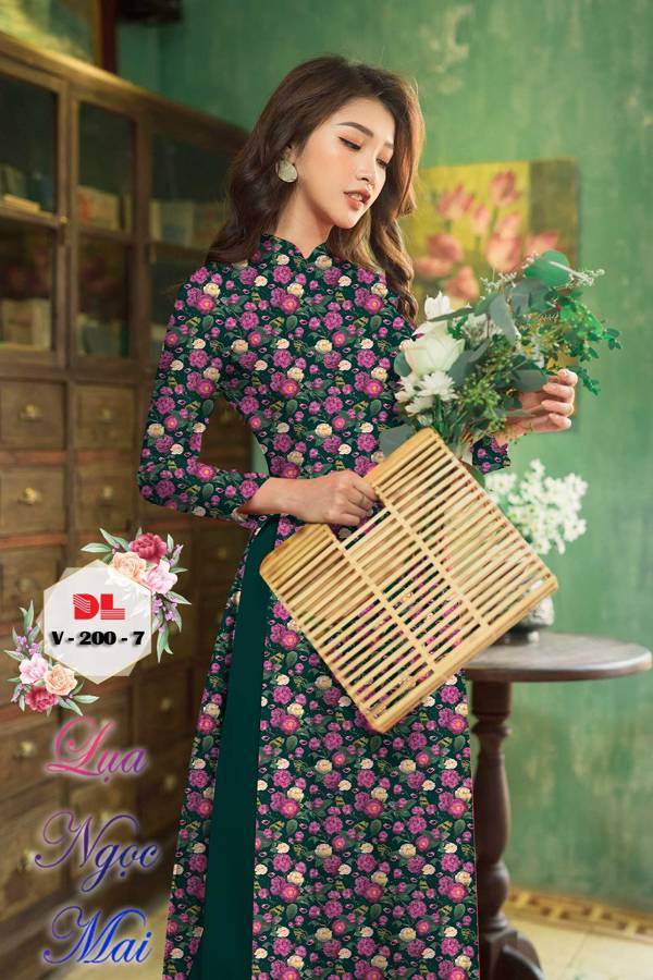 Vải Áo Dài Hoa Đều Mới Ra AD DLV200