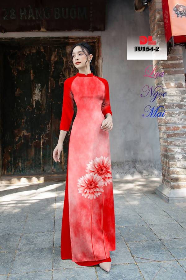 Vải Áo Dài Hoa Hướng Dương Vừa Ra  AD TU154