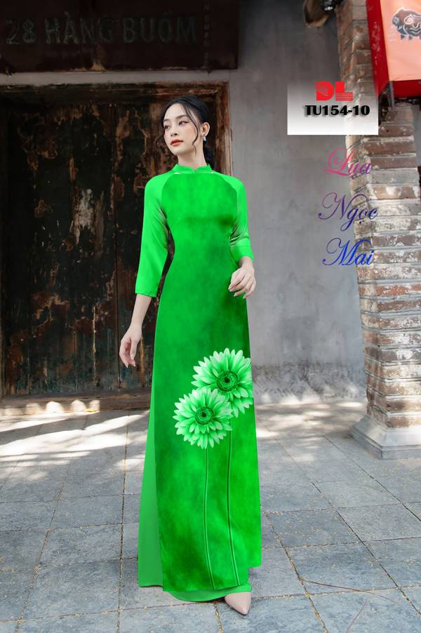 Vải Áo Dài Hoa Hướng Dương Vừa Ra  AD TU154