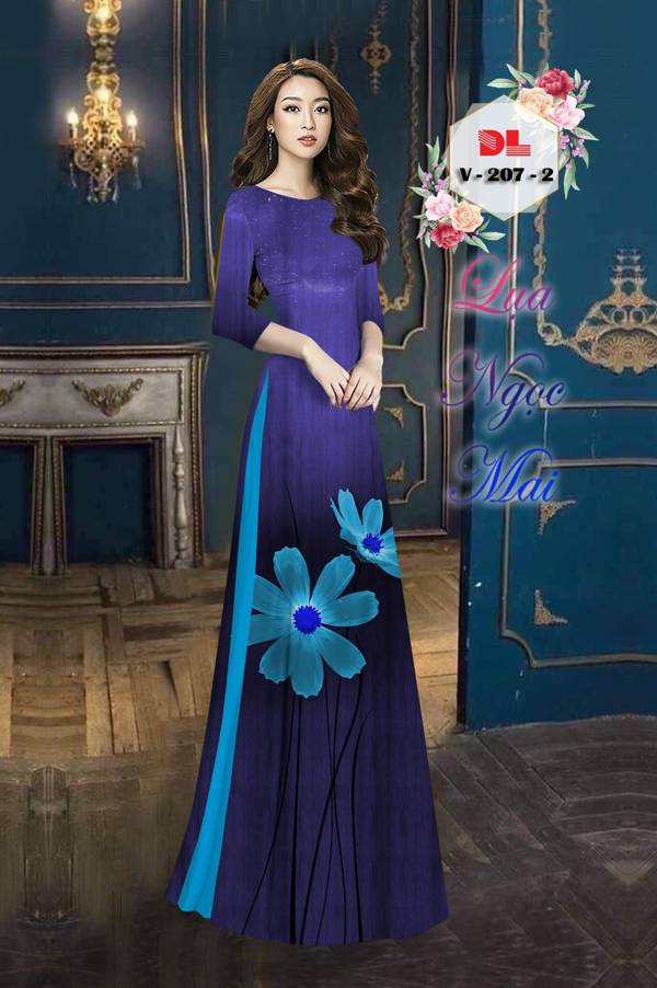 Vải Áo Dài Hoa In 3D Độc Đáo AD DLV207 27 Vải Áo Dài Hoa In 3D Độc Đáo AD DLV207