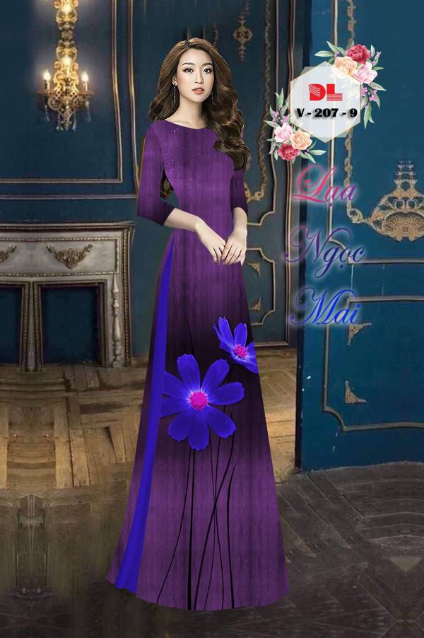 Vải Áo Dài Hoa In 3D Độc Đáo AD DLV207 29 Vải Áo Dài Hoa In 3D Độc Đáo AD DLV207