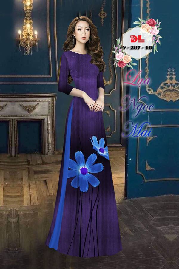 Vải Áo Dài Hoa In 3D Độc Đáo AD DLV207 30 Vải Áo Dài Hoa In 3D Độc Đáo AD DLV207