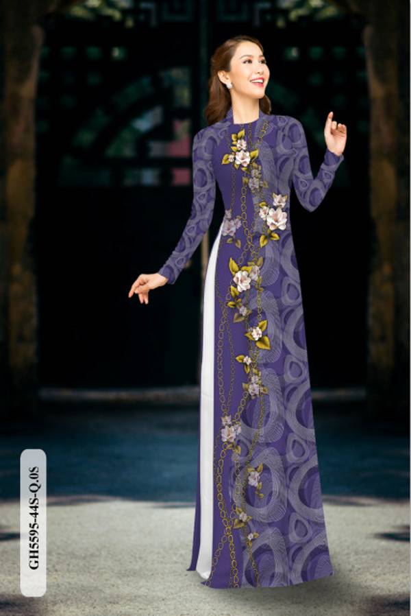 Vải Áo Dài Hoa Ly Thiết Kế 2021 AD GH5595 33 Vải Áo Dài Hoa Ly Thiết Kế 2021 AD GH5595