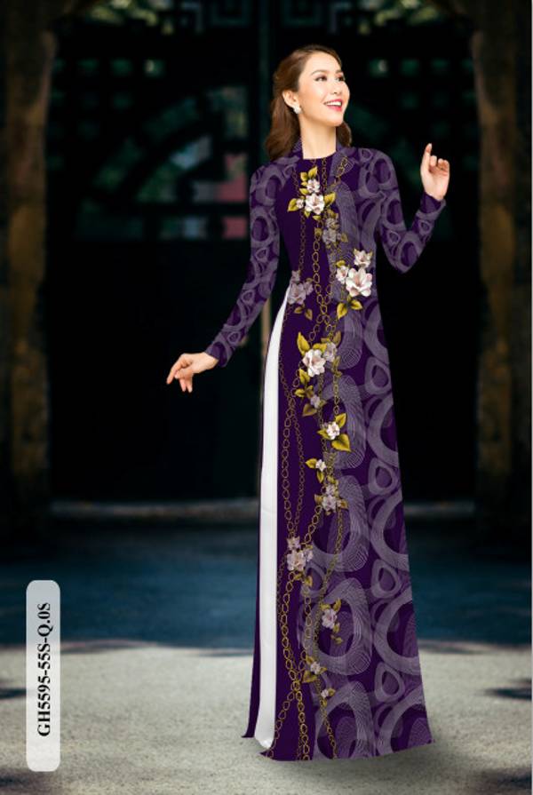 Vải Áo Dài Hoa Ly Thiết Kế 2021 AD GH5595 35 Vải Áo Dài Hoa Ly Thiết Kế 2021 AD GH5595