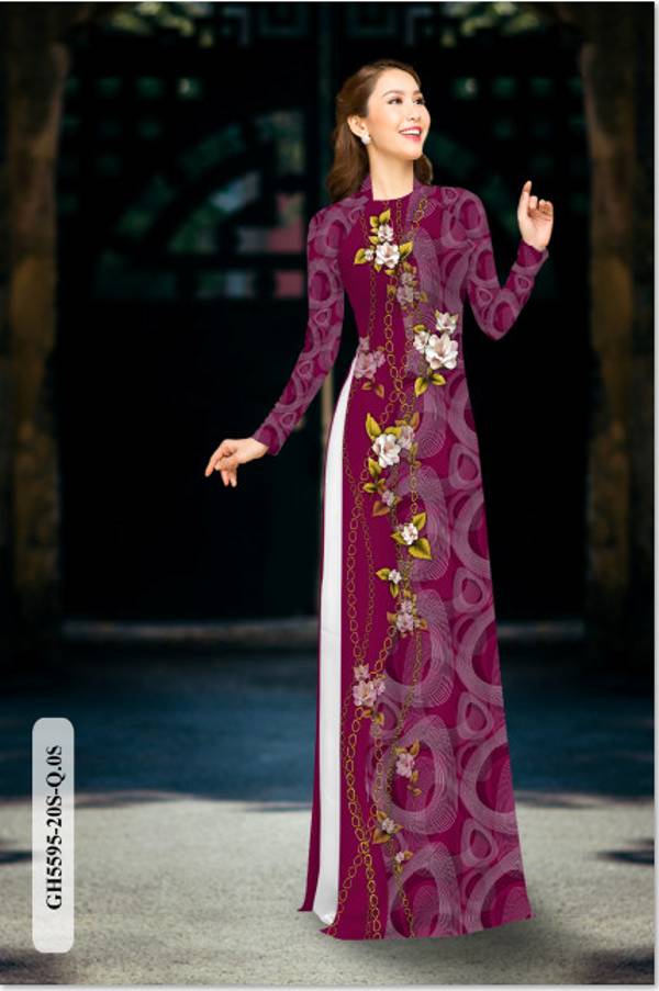 Vải Áo Dài Hoa Ly Thiết Kế 2021 AD GH5595 41 Vải Áo Dài Hoa Ly Thiết Kế 2021 AD GH5595