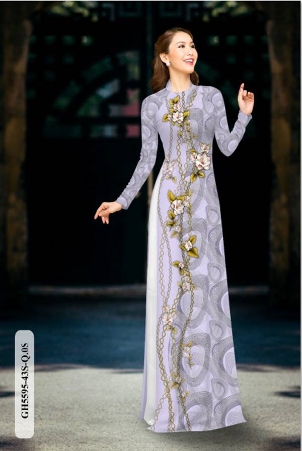 Vải Áo Dài Hoa Ly Thiết Kế 2021 AD GH5595 46 Vải Áo Dài Hoa Ly Thiết Kế 2021 AD GH5595