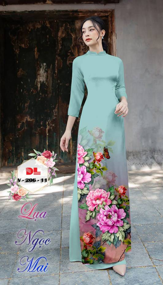 Vải Áo Dài Hoa Cẩm Chướng Kiểu Mới AD DLV206