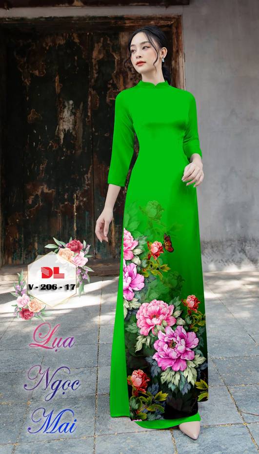 Vải Áo Dài Hoa Cẩm Chướng Kiểu Mới AD DLV206