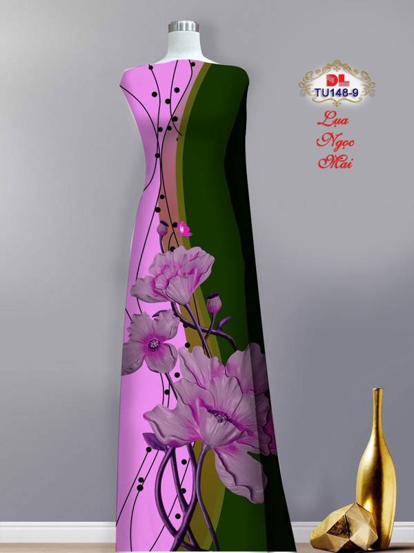 Vải Áo Dài Hoa In 3D Mới Ra AD TU148 38 Vải Áo Dài Hoa In 3D Mới Ra AD TU148