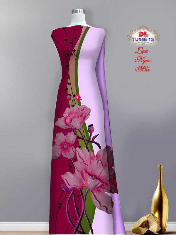 Vải Áo Dài Hoa In 3D Mới Ra AD TU148 42 Vải Áo Dài Hoa In 3D Mới Ra AD TU148