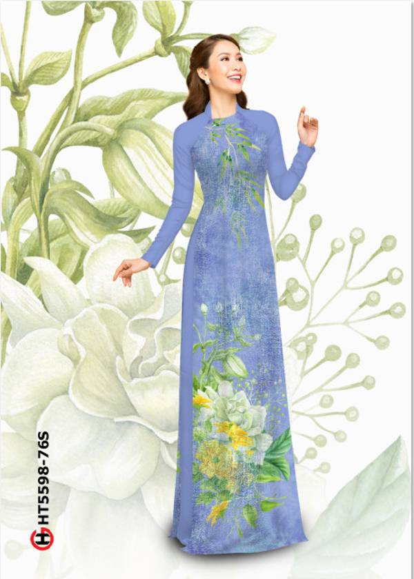 Vải Áo Dài Hoa In 3D Kiểu Mới AD HT5598 31 Vải Áo Dài Hoa In 3D Kiểu Mới AD HT5598