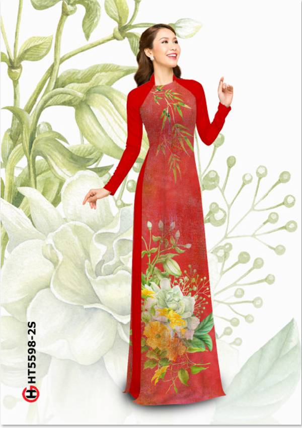 Vải Áo Dài Hoa In 3D Kiểu Mới AD HT5598 33 Vải Áo Dài Hoa In 3D Kiểu Mới AD HT5598