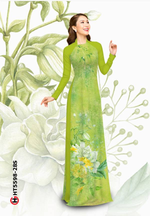Vải Áo Dài Hoa In 3D Kiểu Mới AD HT5598 35 Vải Áo Dài Hoa In 3D Kiểu Mới AD HT5598