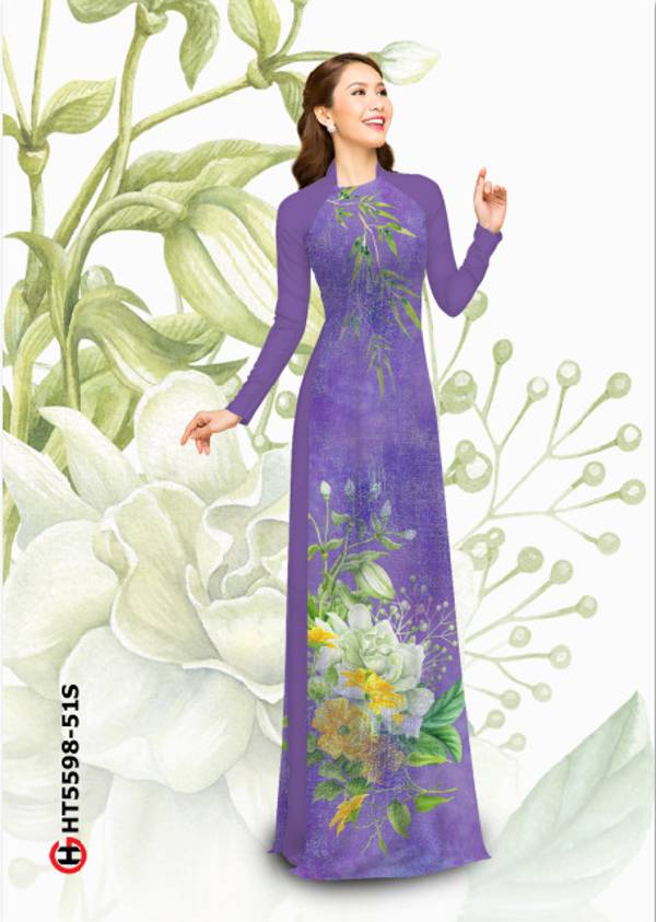 Vải Áo Dài Hoa In 3D Kiểu Mới AD HT5598 38 Vải Áo Dài Hoa In 3D Kiểu Mới AD HT5598