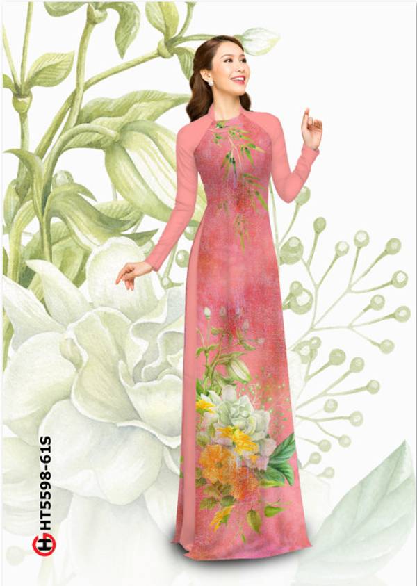 Vải Áo Dài Hoa In 3D Kiểu Mới AD HT5598 40 Vải Áo Dài Hoa In 3D Kiểu Mới AD HT5598