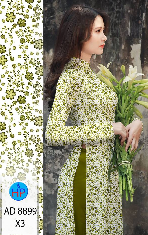 Vải Áo Dài Hoa Nhí Vừa Ra AD 8899 50 Vải Áo Dài Hoa Nhí Vừa Ra AD 8899