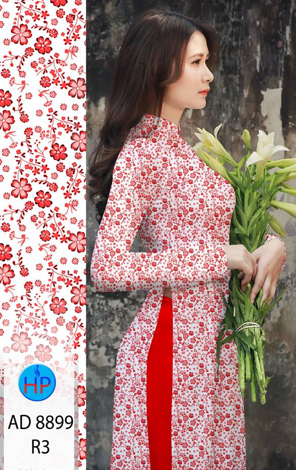 Vải Áo Dài Hoa Nhí Vừa Ra AD 8899 55 Vải Áo Dài Hoa Nhí Vừa Ra AD 8899