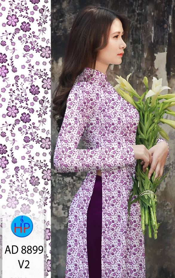 Vải Áo Dài Hoa Nhí Vừa Ra AD 8899 57 Vải Áo Dài Hoa Nhí Vừa Ra AD 8899