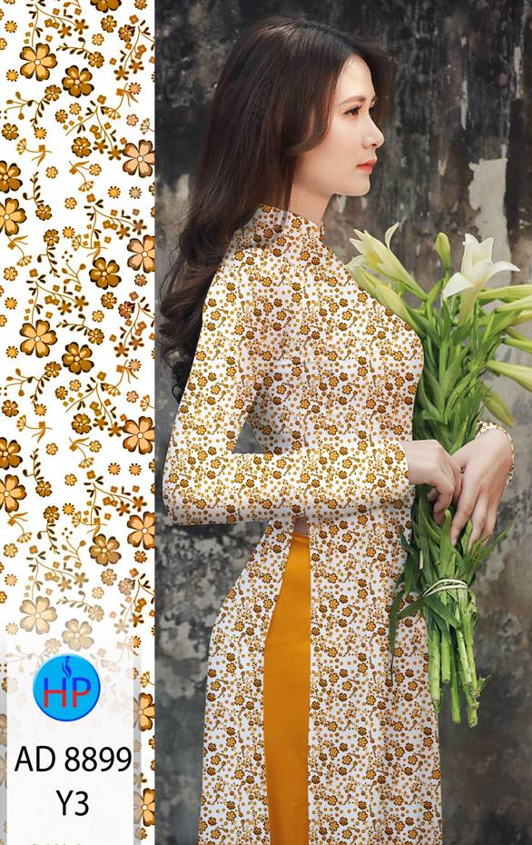Vải Áo Dài Hoa Nhí Vừa Ra AD 8899 58 Vải Áo Dài Hoa Nhí Vừa Ra AD 8899