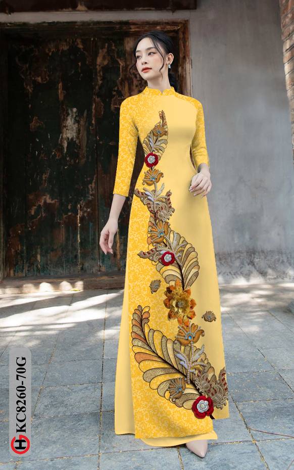 Vải Áo Dài Hoa In 3D Vừa Ra AD KC8260 33 Vải Áo Dài Hoa In 3D Vừa Ra AD KC8260