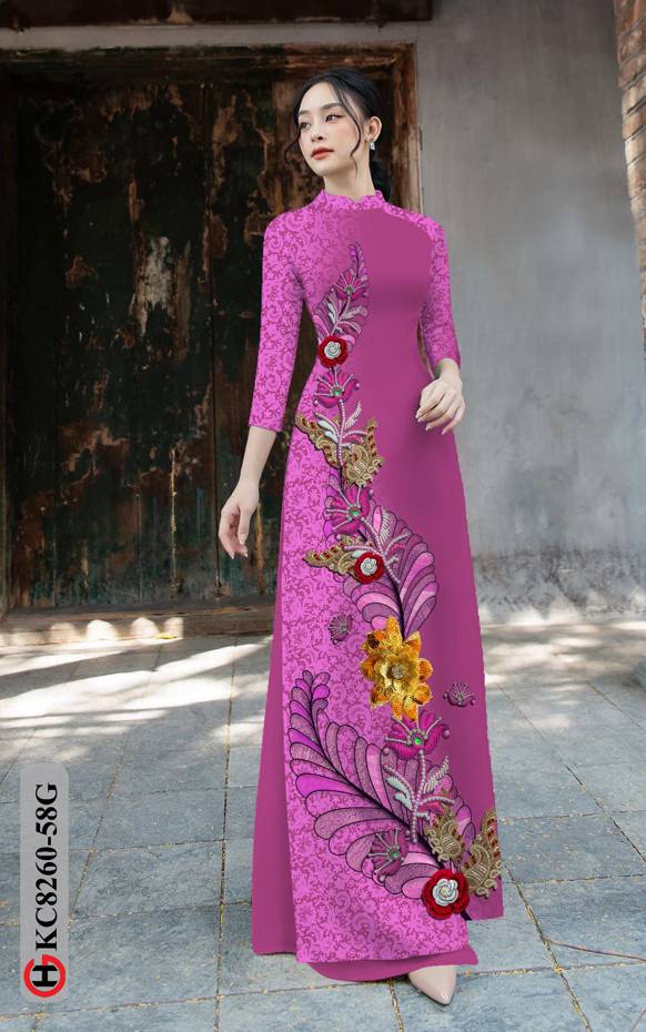 Vải Áo Dài Hoa In 3D Vừa Ra AD KC8260 31 Vải Áo Dài Hoa In 3D Vừa Ra AD KC8260