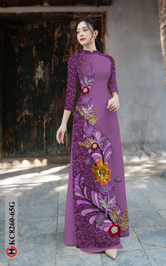 Vải Áo Dài Hoa In 3D Vừa Ra AD KC8260 32 Vải Áo Dài Hoa In 3D Vừa Ra AD KC8260