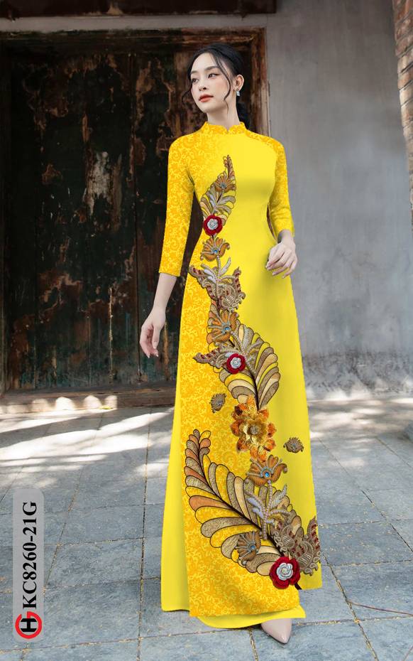 Vải Áo Dài Hoa In 3D Vừa Ra AD KC8260 38 Vải Áo Dài Hoa In 3D Vừa Ra AD KC8260