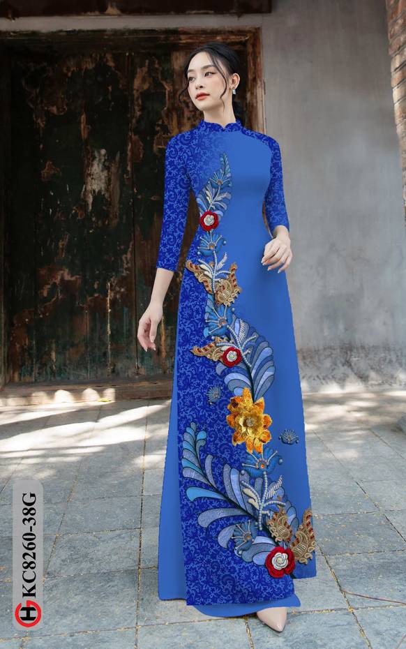 Vải Áo Dài Hoa In 3D Vừa Ra AD KC8260 40 Vải Áo Dài Hoa In 3D Vừa Ra AD KC8260