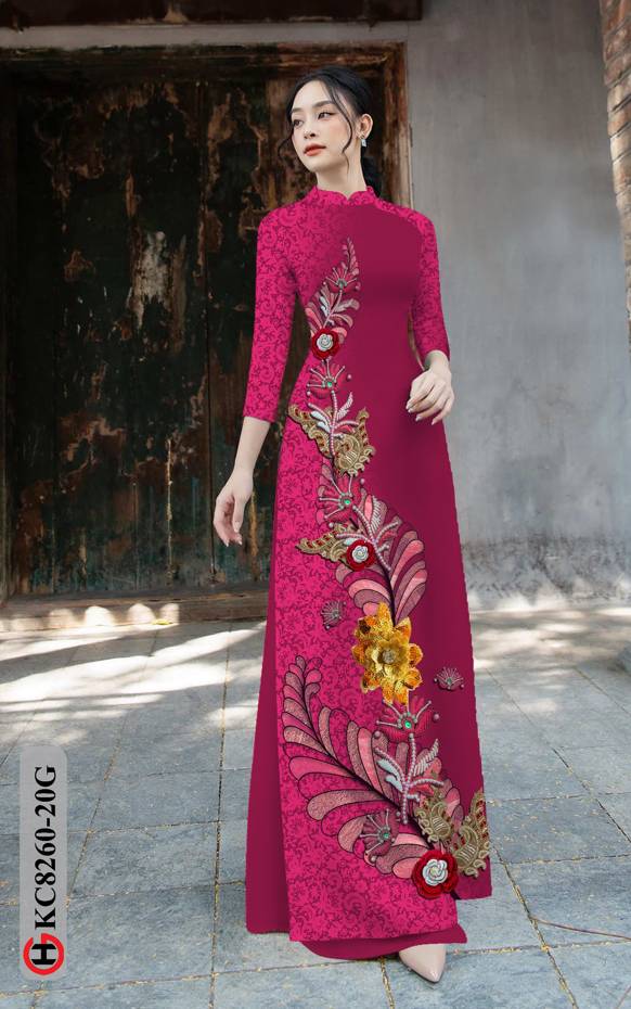 Vải Áo Dài Hoa In 3D Vừa Ra AD KC8260 37 Vải Áo Dài Hoa In 3D Vừa Ra AD KC8260