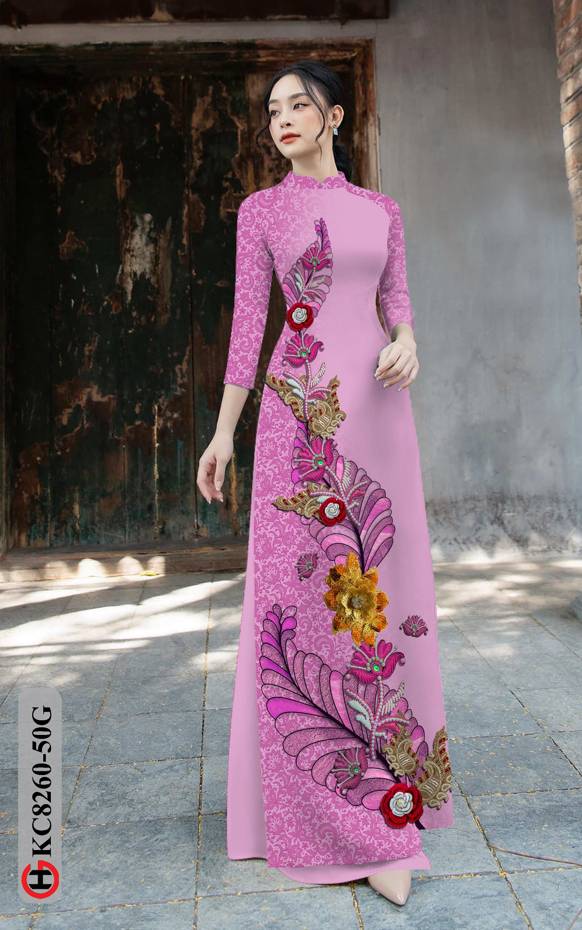 Vải Áo Dài Hoa In 3D Vừa Ra AD KC8260 43 Vải Áo Dài Hoa In 3D Vừa Ra AD KC8260