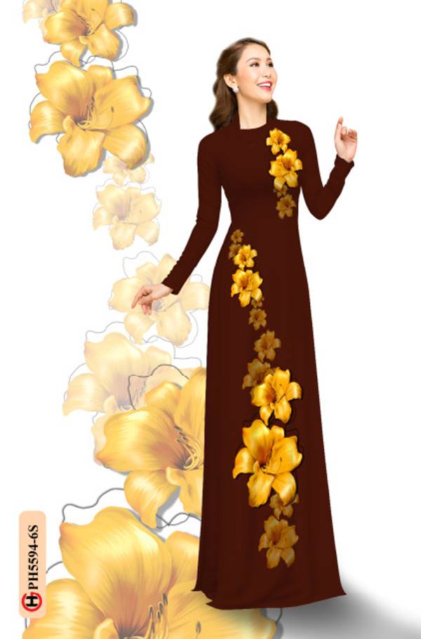 Vải Áo Dài Hoa In 3D Thiết Kế 2021 AD PH5594 34 Vải Áo Dài Hoa In 3D Thiết Kế 2021 AD PH5594