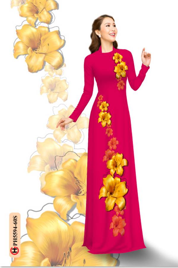 Vải Áo Dài Hoa In 3D Thiết Kế 2021 AD PH5594 37 Vải Áo Dài Hoa In 3D Thiết Kế 2021 AD PH5594