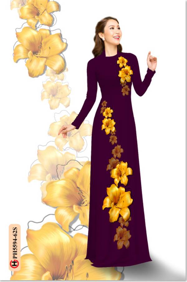 Vải Áo Dài Hoa In 3D Thiết Kế 2021 AD PH5594 38 Vải Áo Dài Hoa In 3D Thiết Kế 2021 AD PH5594