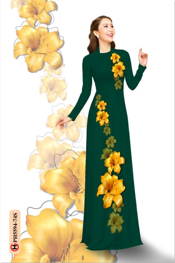 Vải Áo Dài Hoa In 3D Thiết Kế 2021 AD PH5594 39 Vải Áo Dài Hoa In 3D Thiết Kế 2021 AD PH5594
