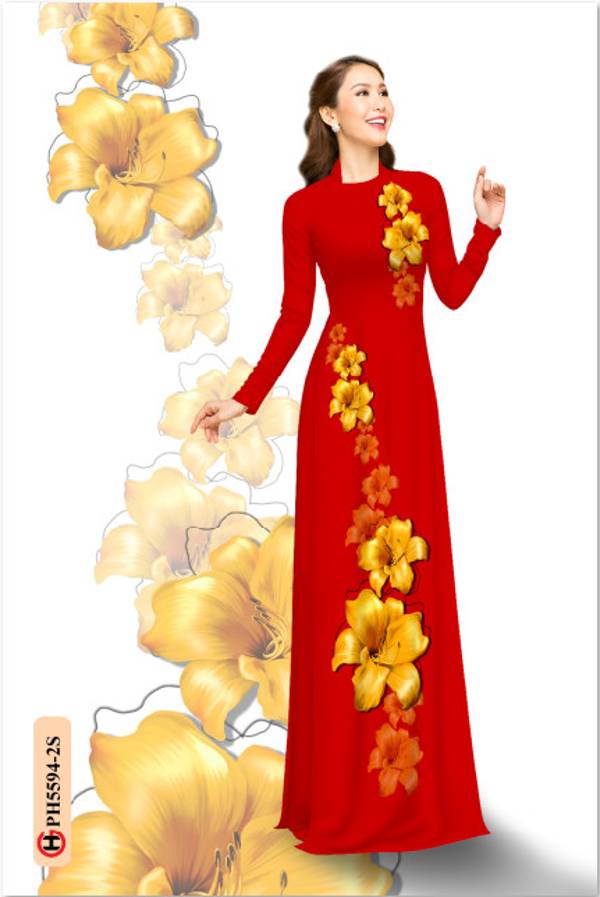 Vải Áo Dài Hoa In 3D Thiết Kế 2021 AD PH5594 41 Vải Áo Dài Hoa In 3D Thiết Kế 2021 AD PH5594