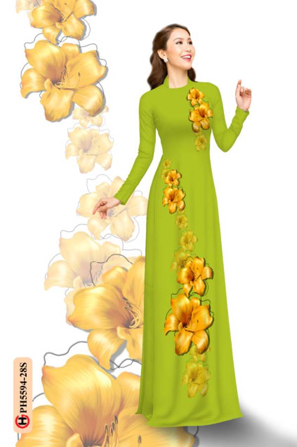 Vải Áo Dài Hoa In 3D Thiết Kế 2021 AD PH5594 40 Vải Áo Dài Hoa In 3D Thiết Kế 2021 AD PH5594