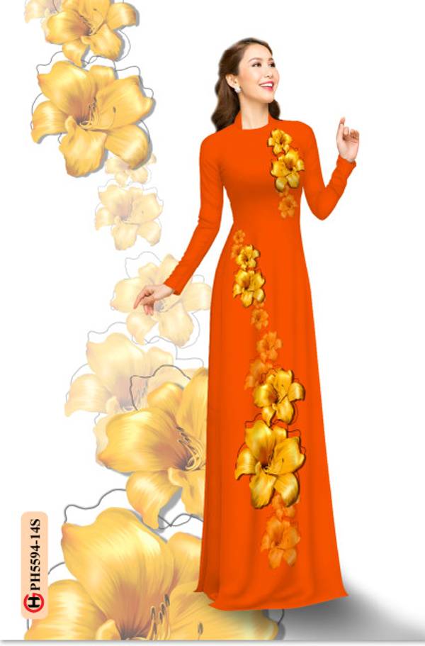 Vải Áo Dài Hoa In 3D Thiết Kế 2021 AD PH5594 44 Vải Áo Dài Hoa In 3D Thiết Kế 2021 AD PH5594